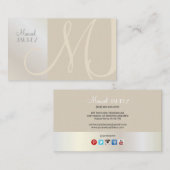 Carte De Visite PixDezines Monogramme, Chic, Élégant, Intemporel (Devant / Derrière)