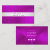 Carte De Visite PixDezines Monogramme Minimaliste Radiant Magenta (Devant / Derrière)