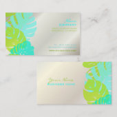 Carte De Visite PixDezines Monstera, feuillage tropical rétro (Devant / Derrière)