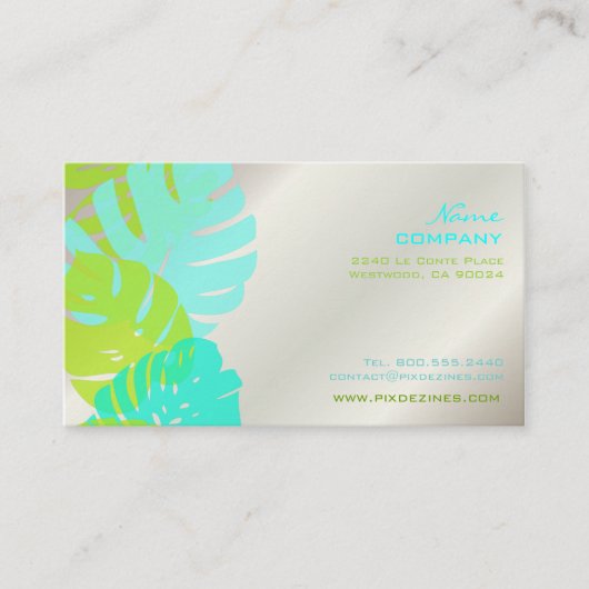 Carte De Visite PixDezines Monstera, feuillage tropical rétro (Devant)