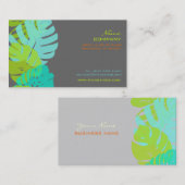 Carte De Visite PixDezines Monstera, feuillage tropical rétro (Devant / Derrière)