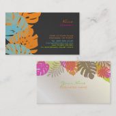 Carte De Visite PixDezines Monstera, feuillage tropical rétro (Devant / Derrière)