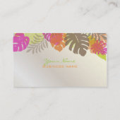 Carte De Visite PixDezines Monstera, feuillage tropical rétro (Dos)