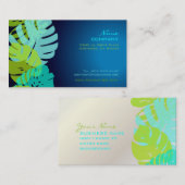 Carte De Visite PixDezines Monstera, feuillage tropical rétro (Devant / Derrière)