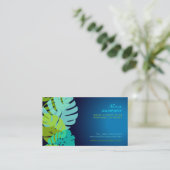Carte De Visite PixDezines Monstera, feuillage tropical rétro (Debout devant)