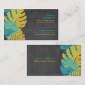 Carte De Visite PixDezines Monstera, feuillage tropical rétro (Devant / Derrière)