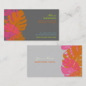 Carte De Visite PixDezines Monstera, feuillage tropical rétro (Devant / Derrière)