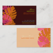 Carte De Visite PixDezines Monstera, feuillage tropical rétro (Devant / Derrière)