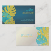 Carte De Visite PixDezines Monstera, feuillage tropical rétro (Devant / Derrière)