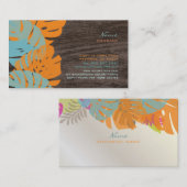 Carte De Visite PixDezines Monstera, feuillage tropical rétro (Devant / Derrière)