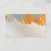 Carte De Visite PixDezines Monstera, feuillage tropical rétro (Dos)