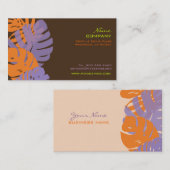 Carte De Visite PixDezines Monstera, feuillage tropical rétro (Devant / Derrière)