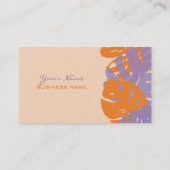 Carte De Visite PixDezines Monstera, feuillage tropical rétro (Dos)