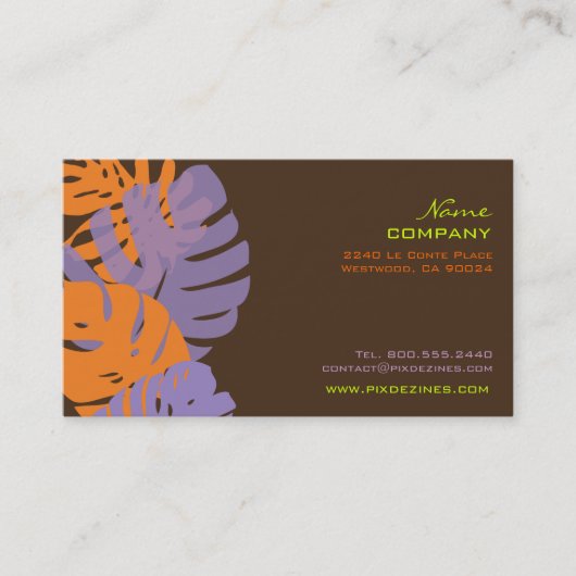 Carte De Visite PixDezines Monstera, feuillage tropical rétro (Devant)