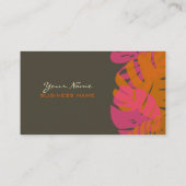 Carte De Visite PixDezines Monstera, feuillage tropical rétro (Dos)