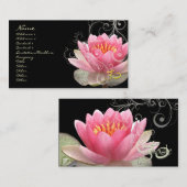 Carte De Visite PixDezines nénuphars roses + tourbillons de nacre (Devant / Derrière)