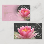 Carte De Visite PixDezines nénuphars roses + tourbillons de nacre (Devant / Derrière)