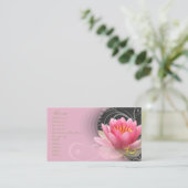 Carte De Visite PixDezines nénuphars roses + tourbillons de nacre (Debout devant)