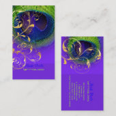 Carte De Visite PixDezines néon paon oeil/filigree (Devant / Derrière)