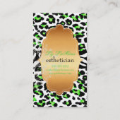 Carte De Visite PixDezines néon vert cheetah+zèbre (Dos)