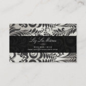 Carte De Visite PixDezines noir+blanc Bellissimo Vintage Damask (Dos)
