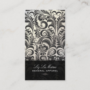Carte De Visite PixDezines noir+blanc Bellissimo Vintage Damask