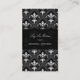 Carte De Visite PixDezines noir+blanc Olivia Damask