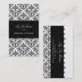 Carte De Visite PixDezines noir Céline Vintage Damask (Devant / Derrière)