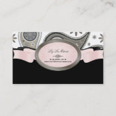 Carte De Visite PixDezines Noir, Gris, Blanc Paisley (Dos)