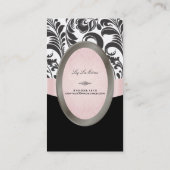 Carte De Visite PixDezines noir, rose, blanc Bellissimo Damask (Dos)