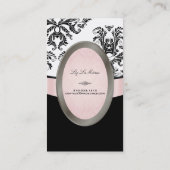 Carte De Visite PixDezines noir, rose, blanc Céleste Damask (Dos)