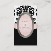 Carte De Visite PixDezines noir, rose, blanc Isabella Damask (Dos)