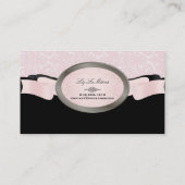 Carte De Visite PixDezines noir, rose Rossi Damask (Dos)