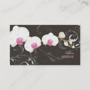 Carte De Visite PixDezines orchidée+tourbillons/couleurs do-it-you