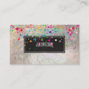 Carte De Visite PixDezines pailleté/arc-en-ciel/feuille de faux ar
