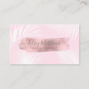 Carte De Visite PixDezines Palms+Faux Rose Gold Brush