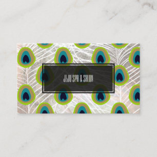 Carte De Visite PixDezines paon plumes/faux argent
