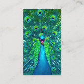 Carte De Visite PixDezines paon turquoise bleu/aquarelle affecter (Dos)