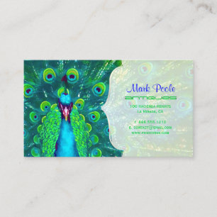 Carte De Visite PixDezines paon turquoise bleu/aquarelle affecter