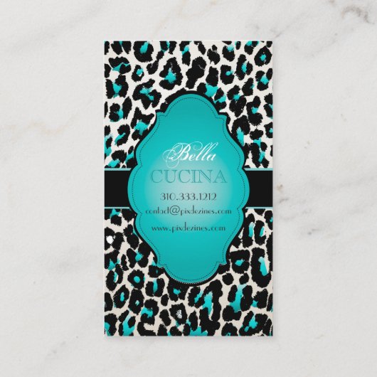 Carte De Visite PixDezines Papier Sassy au guépard/turquoise/do-it (Dos)
