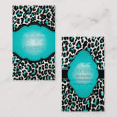 Carte De Visite PixDezines Papier Sassy au guépard/turquoise/do-it (Devant / Derrière)