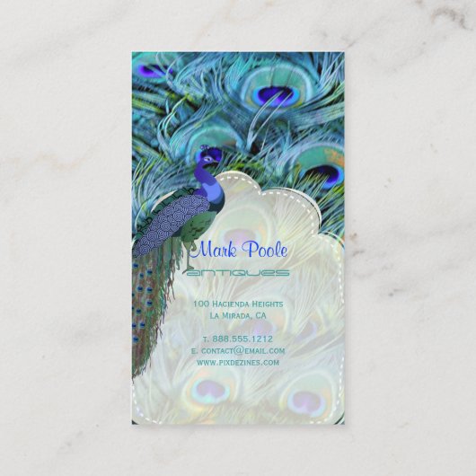 Carte De Visite PixDezines Peacock Feather (Dos)