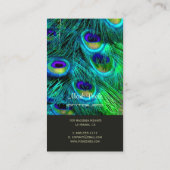 Carte De Visite PixDezines PEACOCK FEATHER/COBALT/AQUA (Dos)
