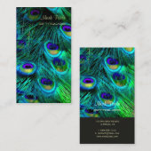 Carte De Visite PixDezines PEACOCK FEATHER/COBALT/AQUA (Devant / Derrière)