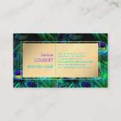 Carte De Visite PixDezines Peacock Feather/Cobalt/Aqua (Dos)