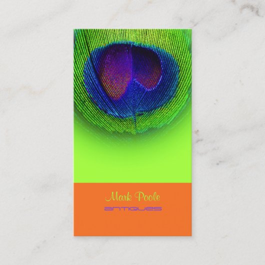 Carte De Visite PixDezines Peacock oeil/cobalt+néon vert (Devant)