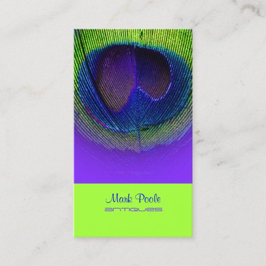 Carte De Visite PixDezines Peacock oeil/violet+cobalt+vert néon (Devant)
