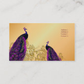 Carte De Visite PixDezines Peacocks sur tourbillons en fer doré|do (Dos)