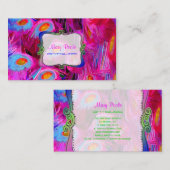 Carte De Visite PixDezines peint paon/cobalt/rose (Devant / Derrière)