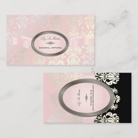 Carte De Visite PixDezines perle, Isabella Damask/do-it-yourself c (Devant / Derrière)